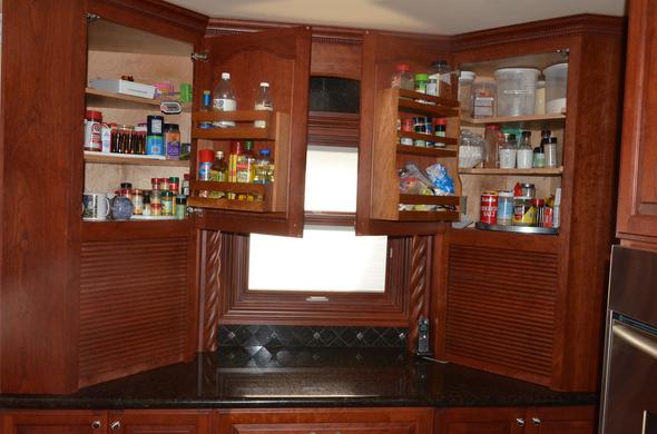 Custom built-in spice racks