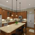 This is a rendering of a kitchen we designed in our software and then did the remodel ourseves. The next picture shows the finished remodel of this design.
