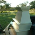 This is the side view of a custom vent hood.